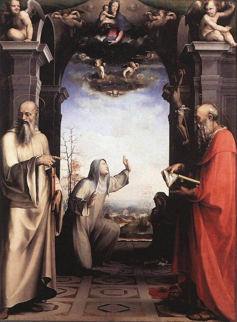 10-Beccafumi Domenico-stimmate di Caterina da Siena tra i santi Benedetto e Girolamo-Siena